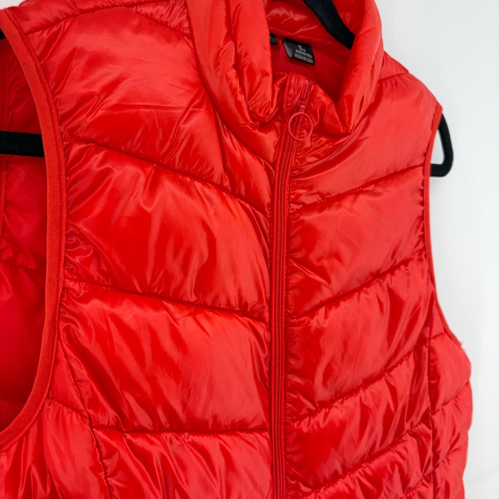 Esmara Womens Red Orange Quilted Puffer Vest M 8/10 - Picture 3 of 8